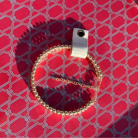 Anthropologie Gold Beaded Necklace - Picture 8 of 11